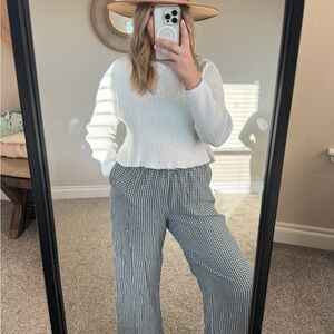 a new day Black & White Gingham Wide-Leg Pants